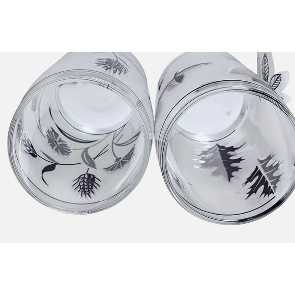 3 Frosted Wildflower Leaves Juice Glasses 4" midcentury botanical nature 6oz gla - Picture 9 of 9